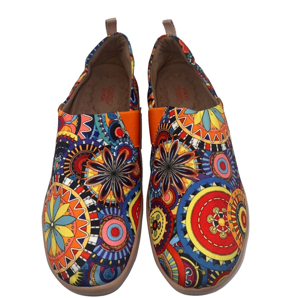 GOKIA~LHASA BLOSSOM COLORFUL CANVAS FASHION SLIP-ON WOMEN'S SHOES ~ SIZE 11